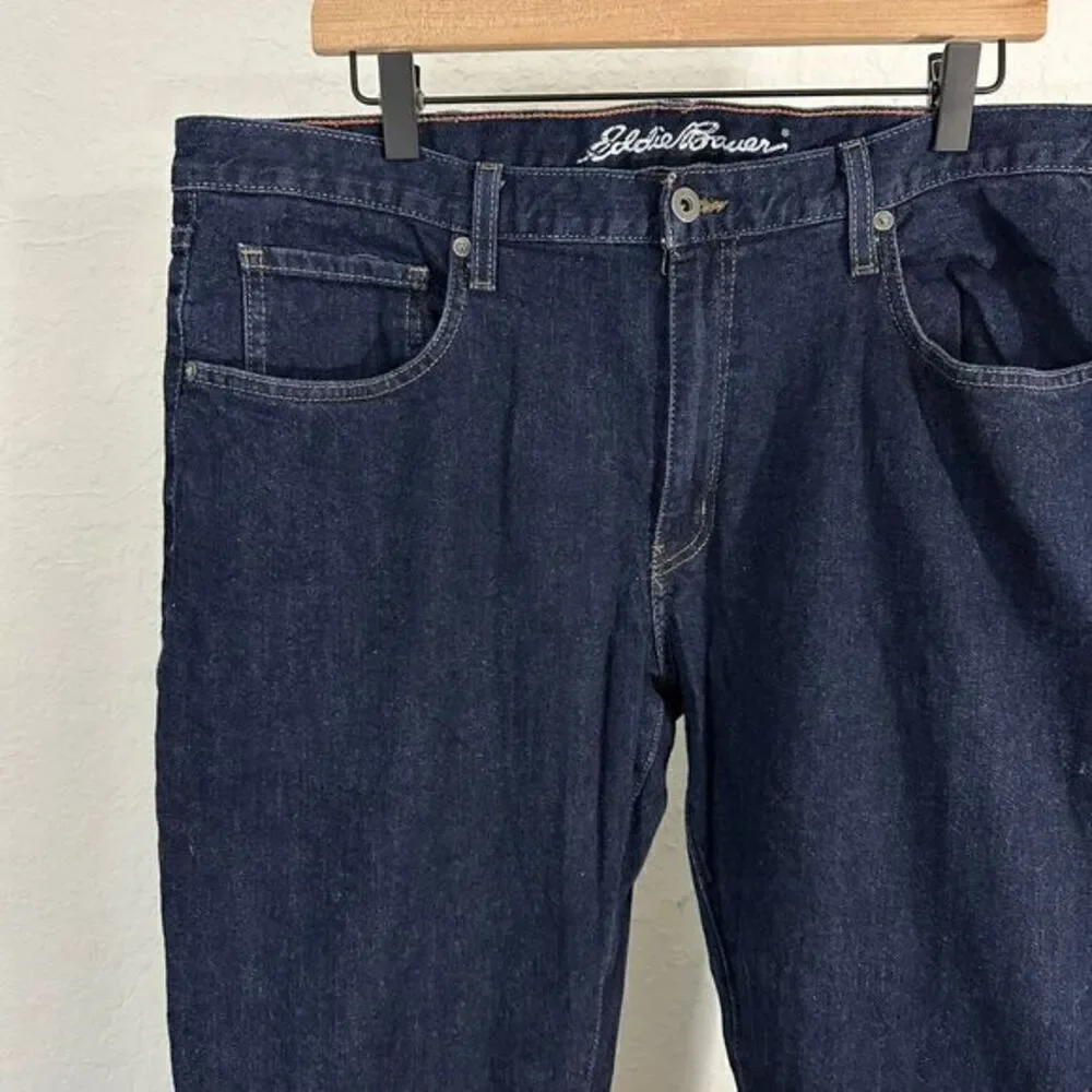Eddie Bauer‎ Straight Leg Dark Wash Denim Jeans Blue Size 40 x 32 Casual Work